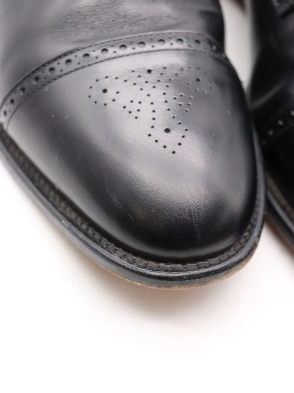 Allen Edmonds Colton Men's 10 E Cap Toe Brogue Black Leather Oxford Made In USA
